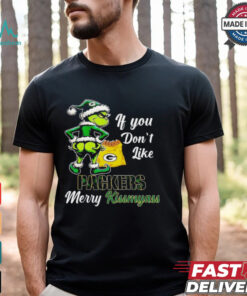 Grinch if you don’t like Packers merry kiss my ass Christmas shirt