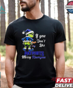 Grinch if you don’t like Patriots merry kiss my ass Christmas shirt