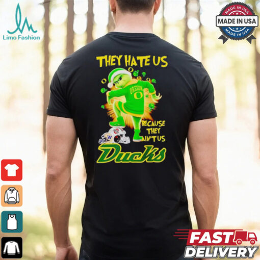Grinch they hate us because they ain’t us Oregon Ducks Christmas shirt