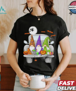 Halloween Gnomes With Truck Cute Gnomes Happy Shirt