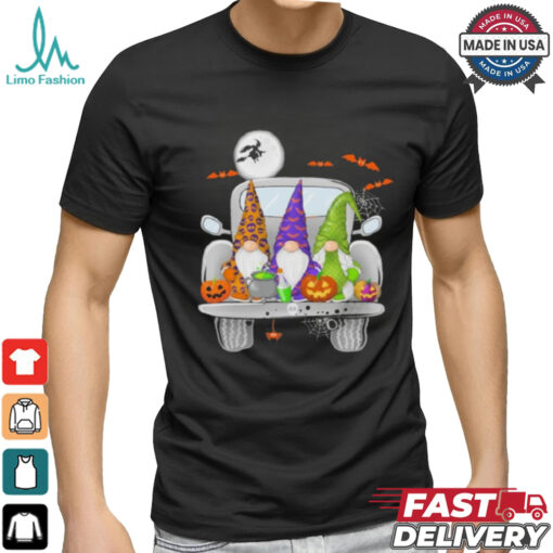 Halloween Gnomes With Truck Cute Gnomes Happy Shirt