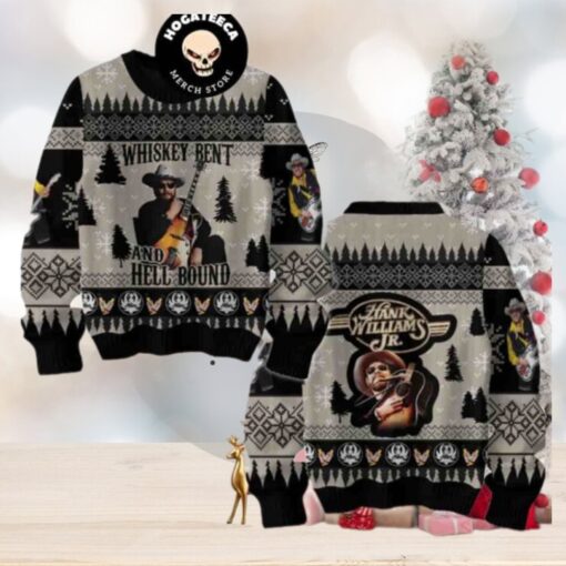 Hank Williams Jr Whiskey Bent And Hell Bound Christmas Sweater Chirstmas Gifts 2024 Xmas For Family And Friends Ugly Sweater