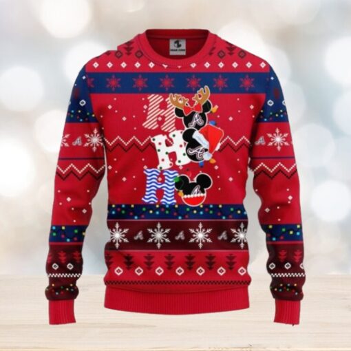 Ho Ho Ho Atlanta Braves Mickey Christmas Sweater