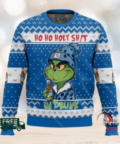 Ho Ho Holy Sh!t Im Drunk Michelob Ultra Grinch Ugly Christmas Sweater