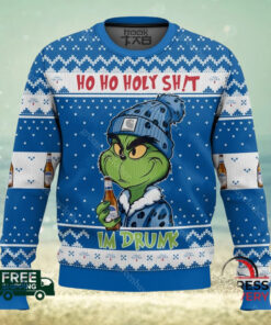 Ho Ho Holy Sh!t Im Drunk Michelob Ultra Grinch Ugly Christmas Sweater