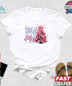 Holly Jolly Christmas tree coquette bow shirt