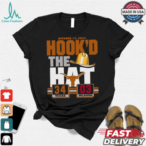 Hook’d The Hat Texas Longhorns 34 3 Oklahoma Sooners Red River Rivalry Shirt