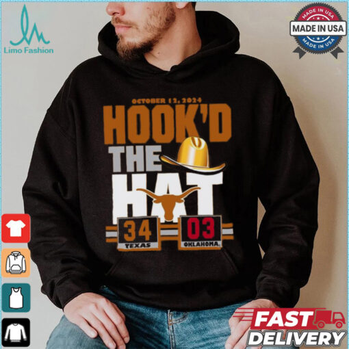 Hook’d The Hat Texas Longhorns 34 3 Oklahoma Sooners Red River Rivalry Shirt