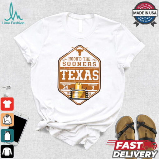 Hook’d The Sooners Texas Longhorns 34 – 3 Oklahoma Sooners 2024 Red River Rivalry Score t shirt