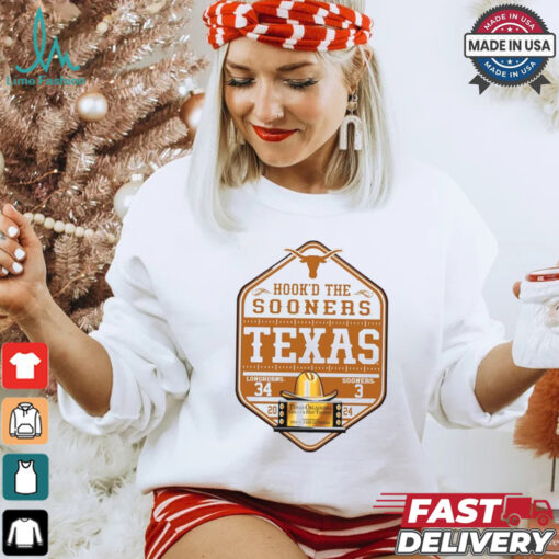 Hook’d The Sooners Texas Longhorns 34 – 3 Oklahoma Sooners 2024 Red River Rivalry Score t shirt