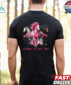 Horse Design Breast Cancer Awareness Shirt, Pink Ribbon T Shirt for Women