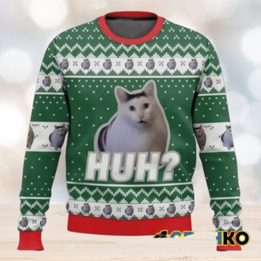 Huh Cat meme Christmas Ugly Sweater