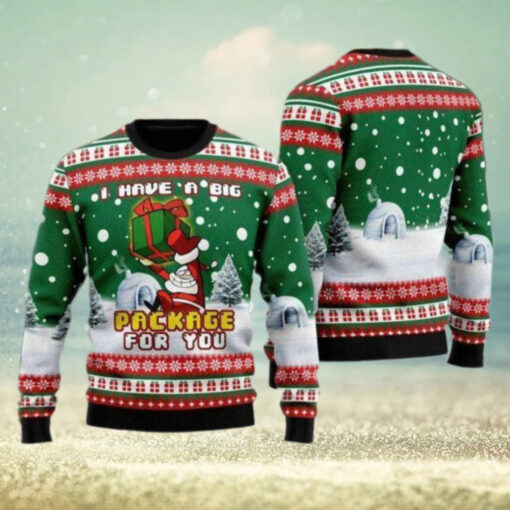 I Have A Big Package For You Christmas Ugly Christmas Sweater