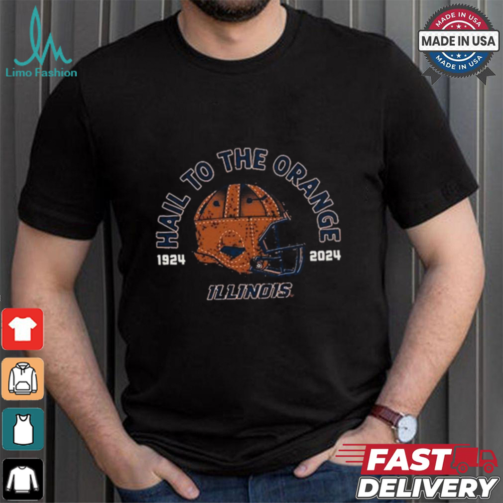 Illinois Fighting Illini football Hail To The Orange The 100 Year Helmet 1924 2024 T Shirts Illinois Fighting Illini football Hail To The Orange The 100 Year Helmet 1924 2024 T Shirts