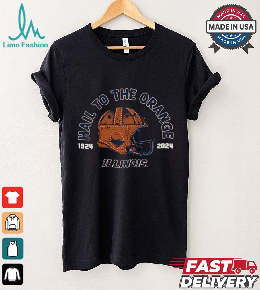 Illinois Fighting Illini football Hail To The Orange The 100 Year Helmet 1924 2024 T Shirts Illinois Fighting Illini football Hail To The Orange The 100 Year Helmet 1924 2024 T Shirts