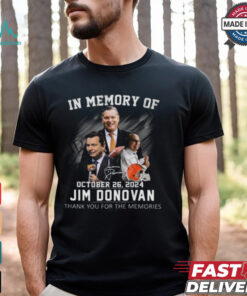 In Memory Of October 26, 2024 Jim Donovan Thank You For The Memories T Shirt