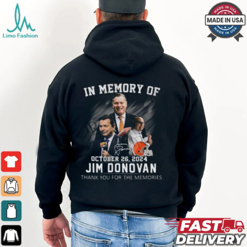 In Memory Of October 26, 2024 Jim Donovan Thank You For The Memories T Shirt