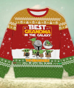 In The Galaxy, Gift For Grandparents, Personalized Knitted Ugly Sweater, Alien Grandkid Sweater,