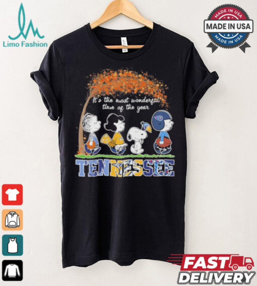 It’s The Most Wonderful Time Of The Year Peanuts Characters X Tennessee Sports Teams Shirt