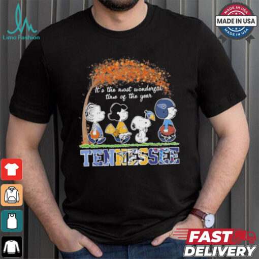 It’s The Most Wonderful Time Of The Year Peanuts Characters X Tennessee Sports Teams Shirt