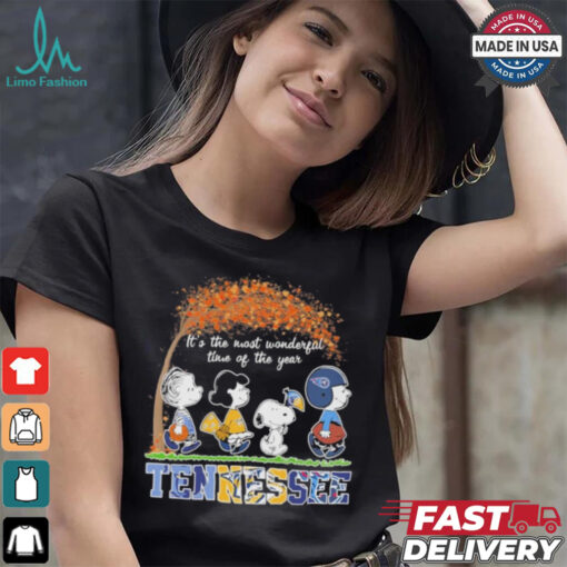 It’s The Most Wonderful Time Of The Year Peanuts Characters X Tennessee Sports Teams Shirt