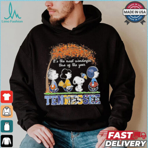 It’s The Most Wonderful Time Of The Year Peanuts Characters X Tennessee Sports Teams Shirt