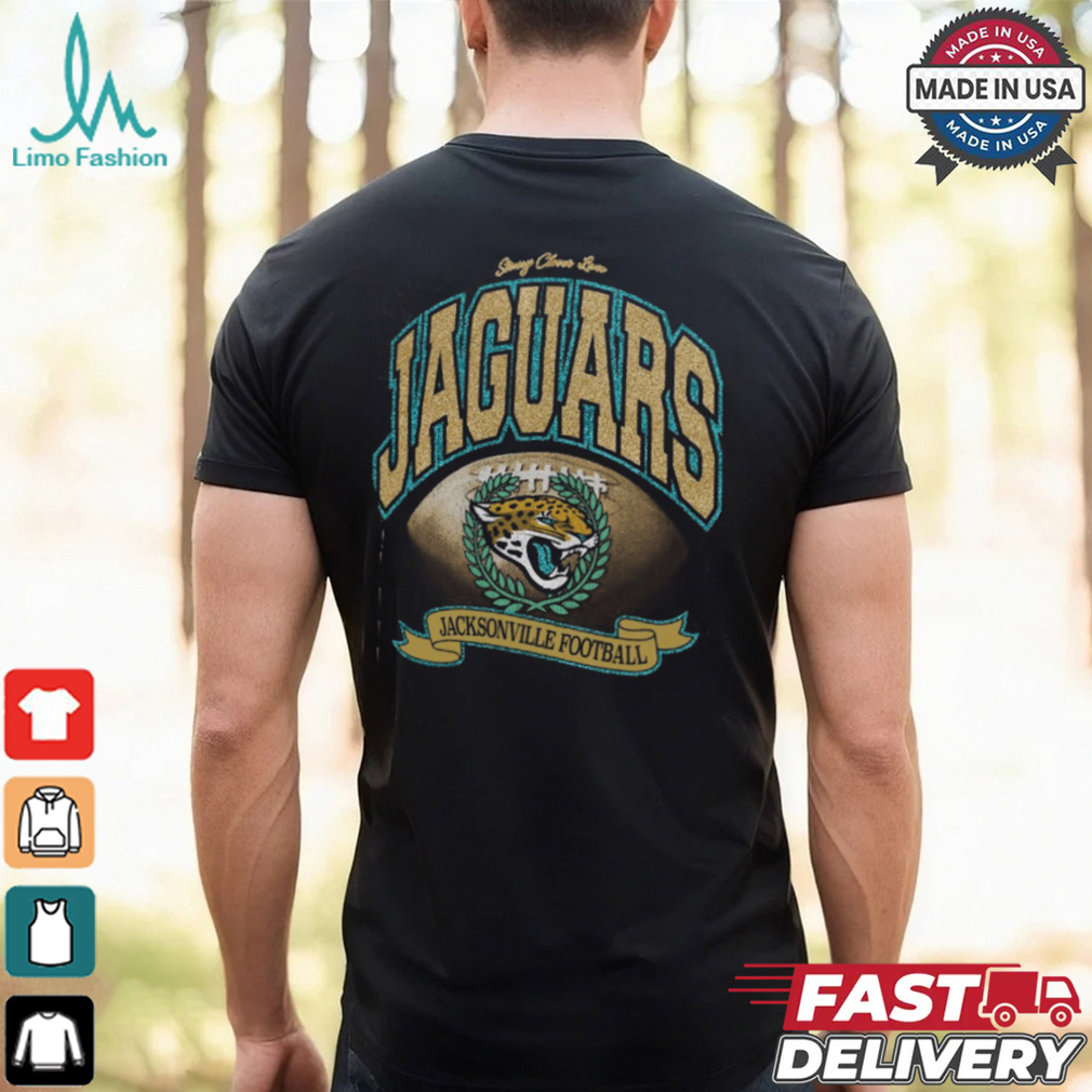 Jacksonville Jaguars Stoney Clover Lane x '47 Black Glitter Rocker Retro Tubular T Shirt Jacksonville Jaguars Stoney Clover Lane x '47 Black Glitter Rocker Retro Tubular T Shirt