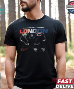 Jacksonville Jaguars vs. Chicago Bears Nike Black International Games London 2024 T Shirt