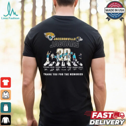 Jacksonville Jaguars walking across thank you for the memories signatures Shirt