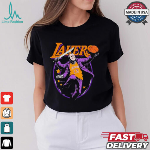 Jason Voorhees x NBA Los Angeles Lakers Graphic 2024 t shirt