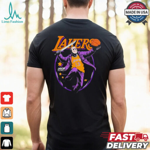 Jason Voorhees x NBA Los Angeles Lakers Graphic 2024 t shirt