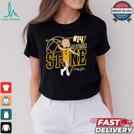 Jayden Stone 14 West Virginia Mountaineers basketball Caricature Signature t shirt