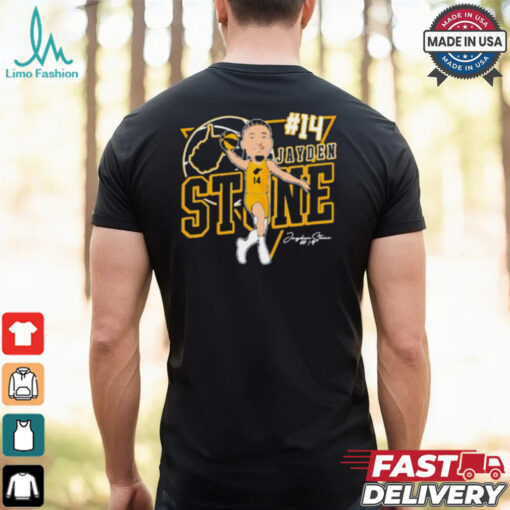 Jayden Stone 14 West Virginia Mountaineers basketball Caricature Signature t shirt