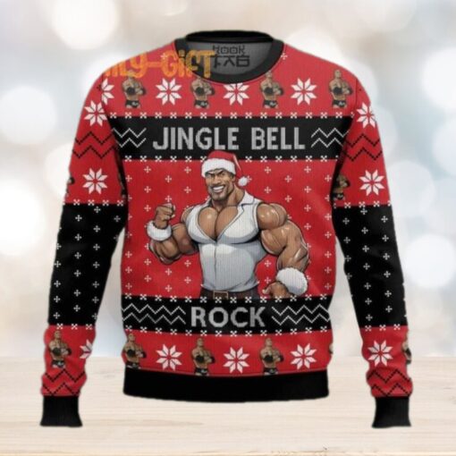 Jingle Bell Rock The Rock Ugly Christmas Sweater – Fun Holiday Sweater for Wrestling Fans