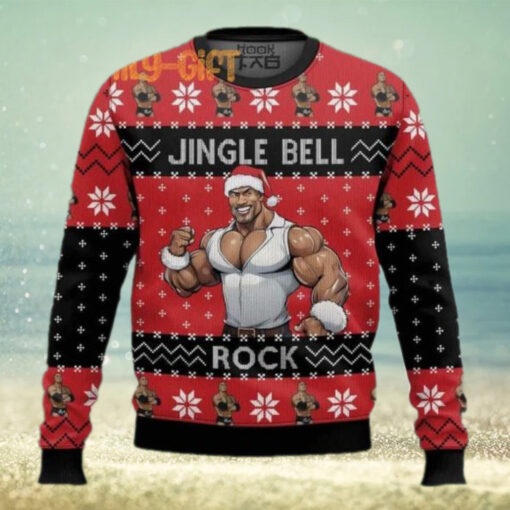 Jingle Bell Rock The Rock Ugly Christmas Sweater – Fun Holiday Sweater for Wrestling Fans