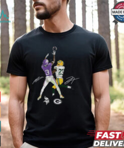 Jordan Addison & Jaire Alexander Charcoal Minnesota Vikings vs. Green Bay Packers Border Battle Player Shirt