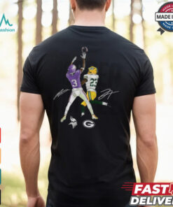 Jordan Addison & Jaire Alexander Charcoal Minnesota Vikings vs. Green Bay Packers Border Battle Player Shirt