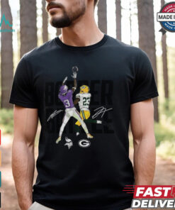 Jordan Addison & Jaire Alexander Charcoal Minnesota Vikings vs. Green Bay Packers Border Battle Player T Shirt