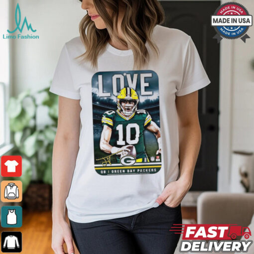 Jordan Love Green Bay Packers football 2024 signature poster shirt