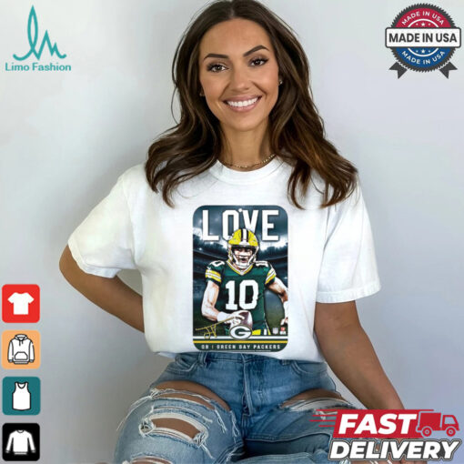 Jordan Love Green Bay Packers football 2024 signature poster shirt