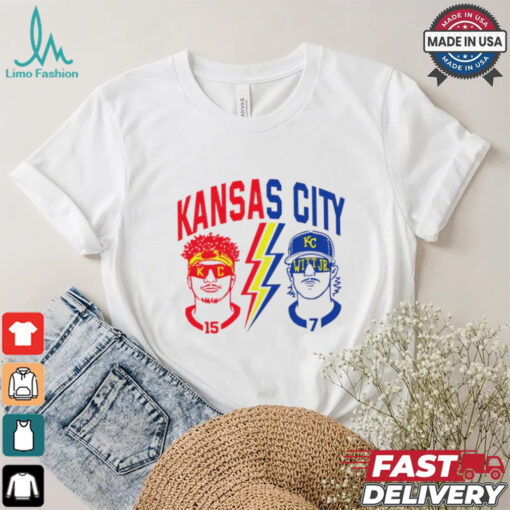 Kansas City Royals and Kansan City Chiefs football Patrick Mahomes vs Witt Jr. shirt
