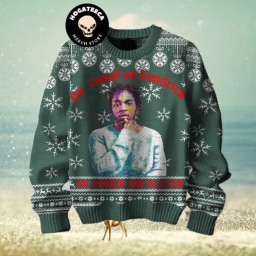 Kendrick Lamar On Donder And Blitzen Christmas Sweater Chirstmas Gifts 2024 Xmas For Family And Friends Ugly Sweater