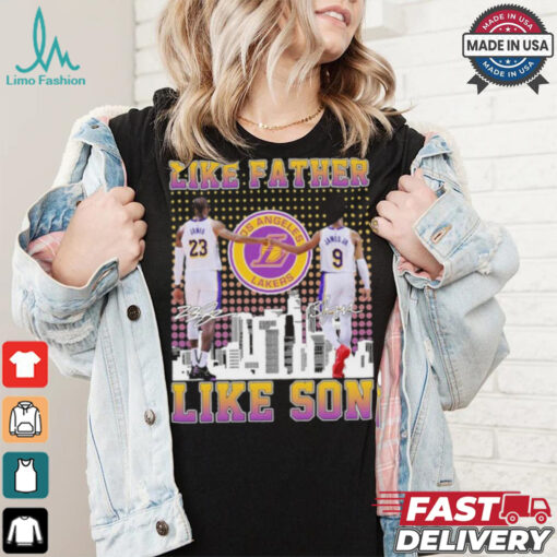 Lebron James And James Jr Los Angeles Lakers Like Father Like Son Shirt