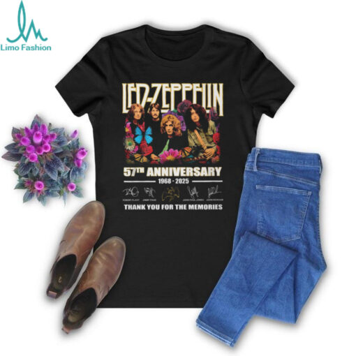 Led Zeppelin Band 57th Anniversary 1968 2025 Thank You For The Memories T Shirt