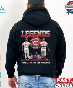 Legends Reds Pete Rose Johnny Bench Thank You For The Memories Shirt