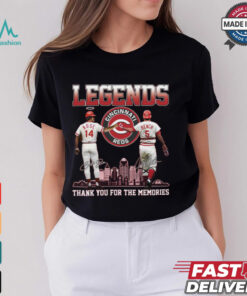 Legends Reds Pete Rose Johnny Bench Thank You For The Memories Shirt