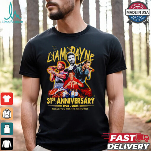 Liam Payne 31st Anniversary 1993 2024 signature thank you for the memories shirt