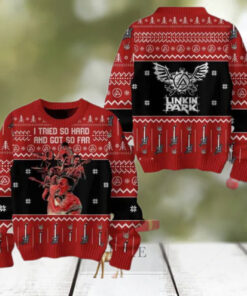 Linkin Park In the End I Tried So Hard And Got So Far Ugly Christmas Sweater Chirstmas Gifts 2024 Xmas For Family And Friends Ugly Sweater