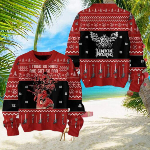 Linkin Park In the End I Tried So Hard And Got So Far Ugly Christmas Sweater Chirstmas Gifts 2024 Xmas For Family And Friends Ugly Sweater