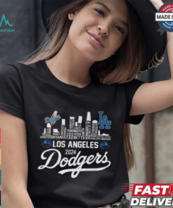 Los Angeles Dodgers 2024 Champions Skyline Of LA City T Shirt